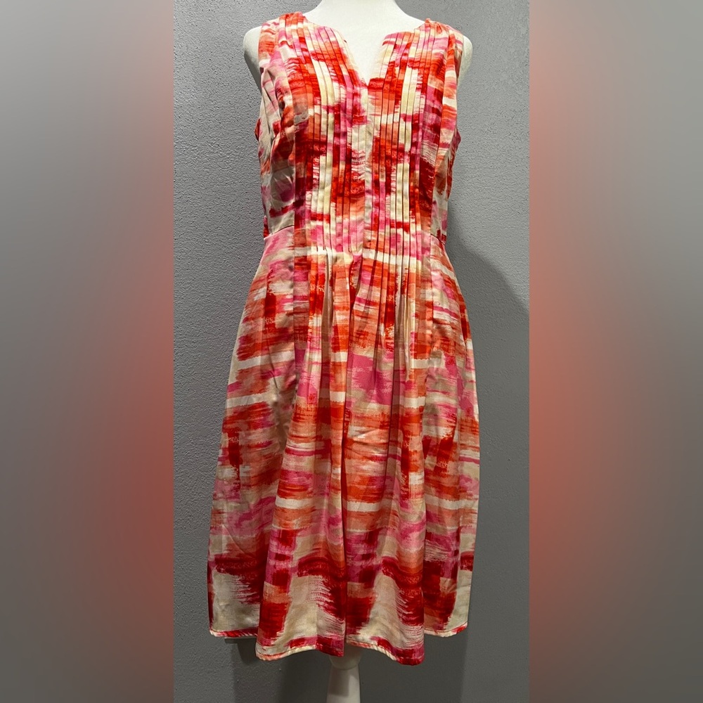 Rabbit Designer Red/Pink/White Sleeveless Fit & Flare Midi Dress Size 4